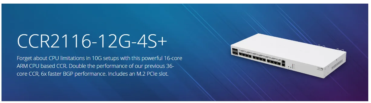 Mikrotik CCR2116-12G-4S+ Cloud Core Router With 4 10Gig SFP+