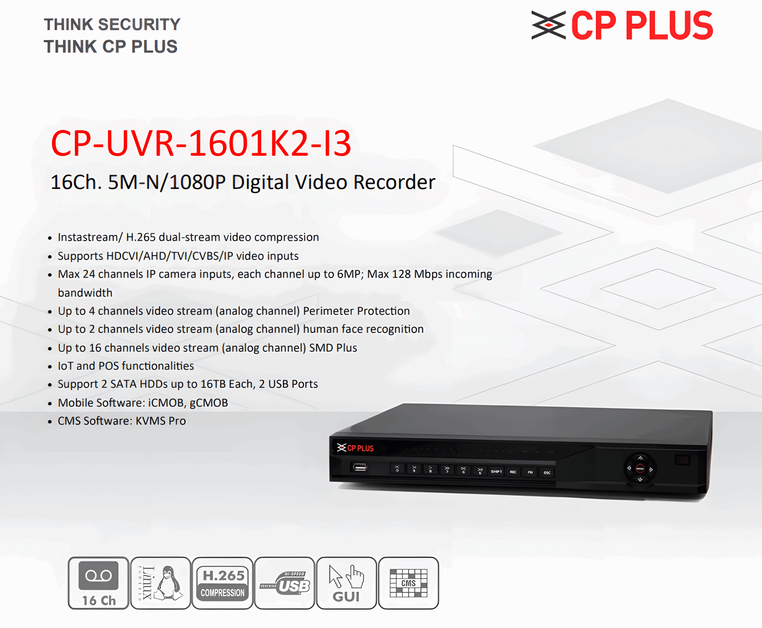 CP PLUS CP-UVR-1601K2-I3