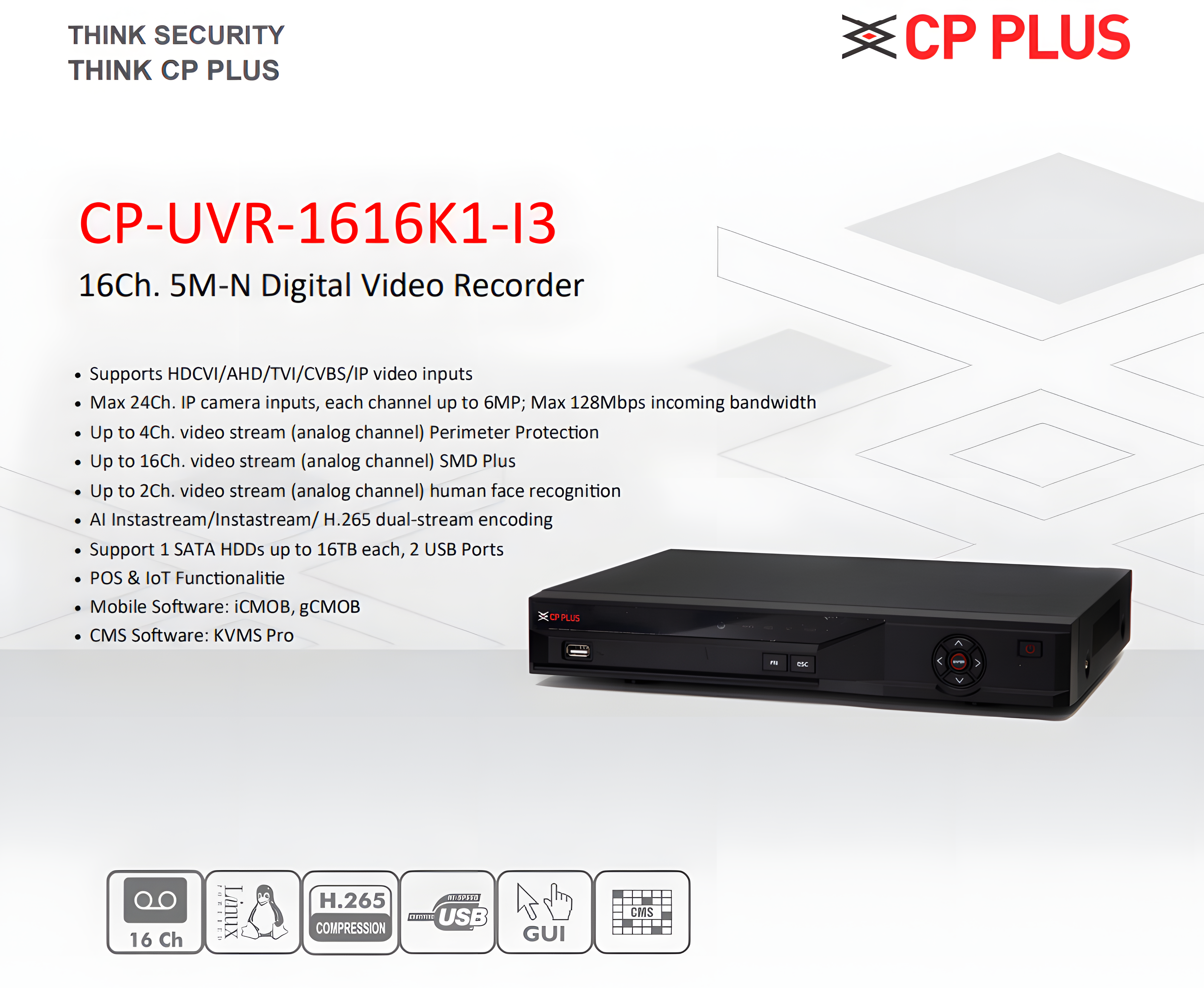 CP PLUS CP-UVR-1616K1-I3