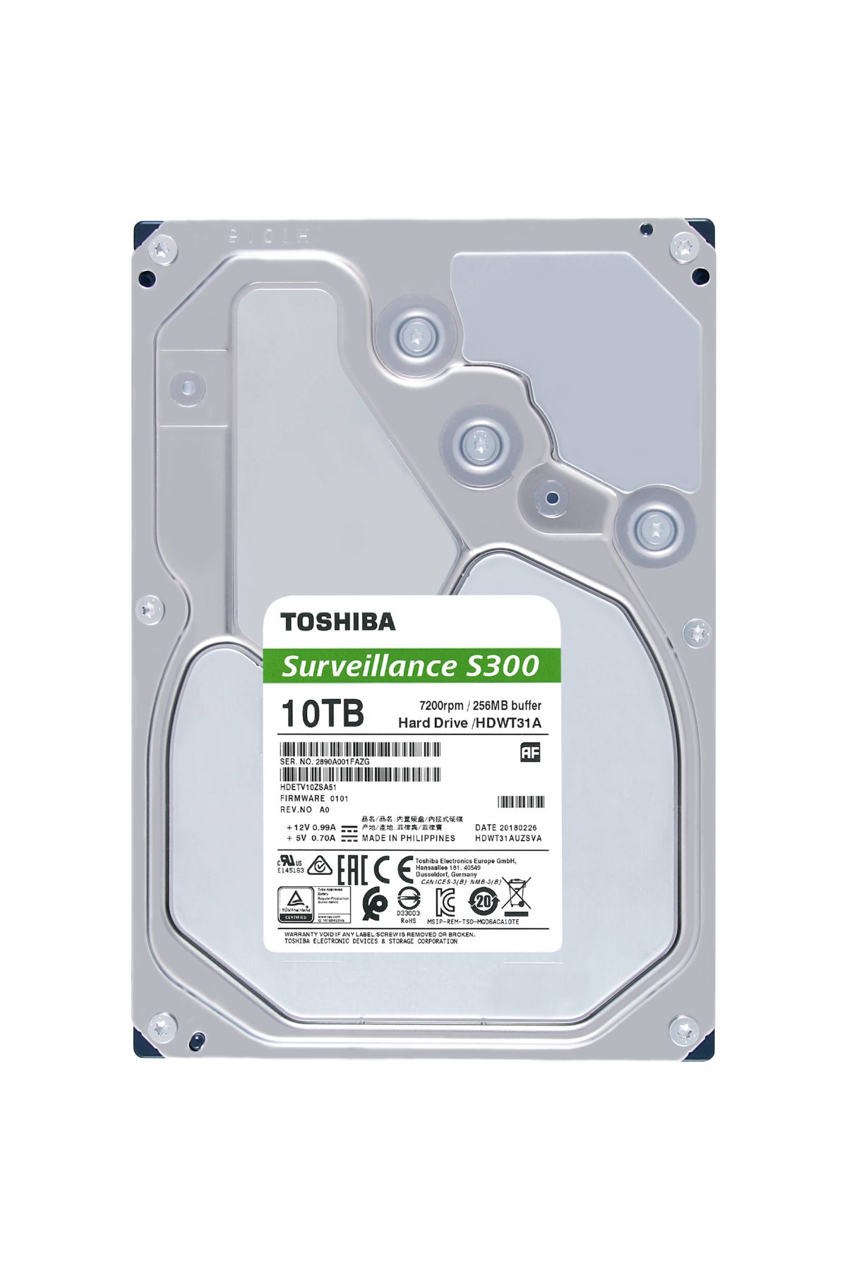 Toshiba S300 10TB Surveillance Hard Drive HDWT31AUZSVA 7200 RPM STORAGE DRIVE