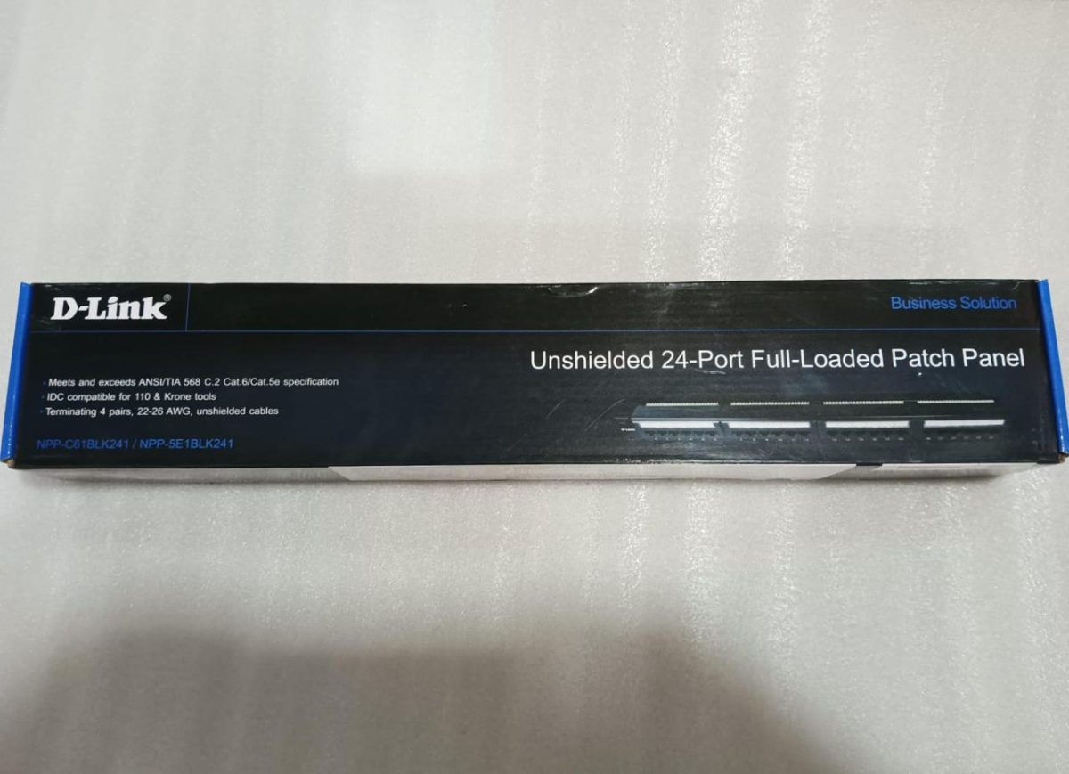 D-Link CAT6 UTP 24 Port Loaded Patch Panel | NPP-C61BLK241