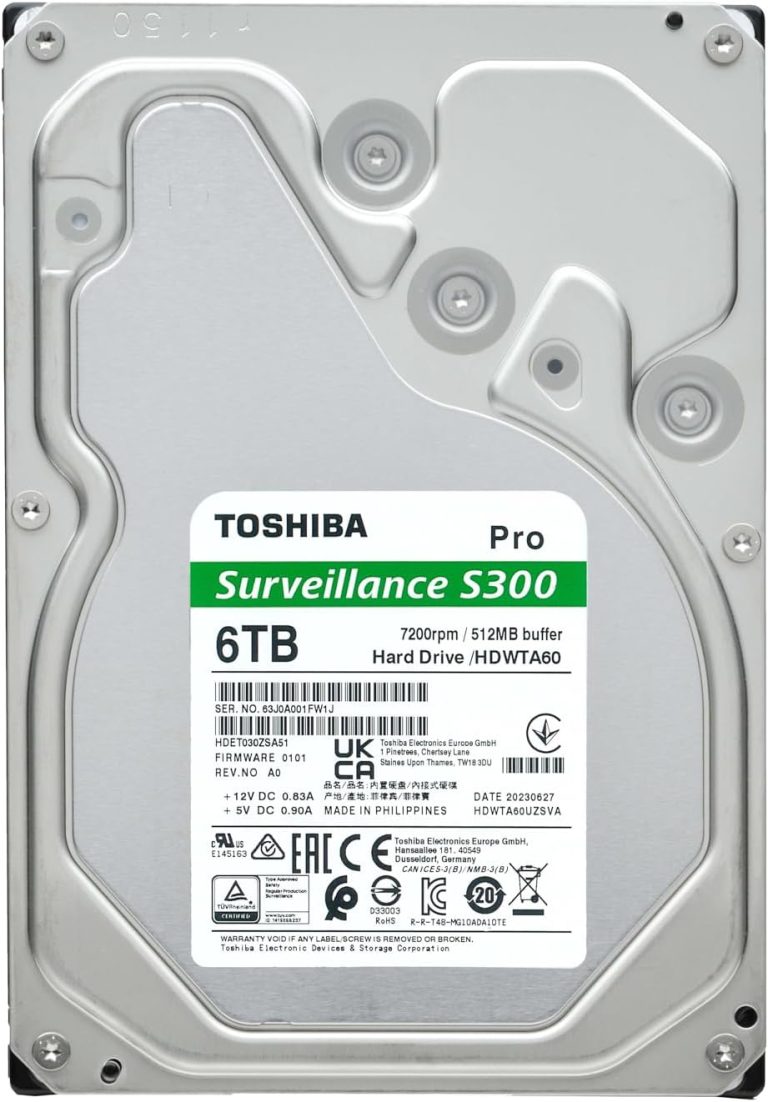 TOSHIBA S300 Pro 6TB 3.5′ SATA 7200 RPM Hard Drive | HDWTA60UZSVA