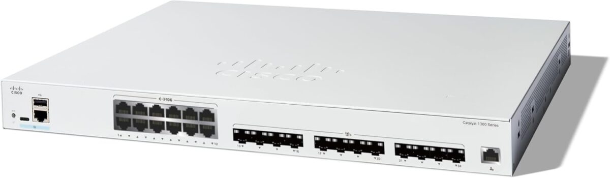 Cisco Catalyst C1300-24XTS 24-Port Managed Layer 3 Switch — Powerful 12x 10G Copper + 12x 10G SFP+ Ports, Fanless Design, Enterprise-Grade Security & Performance for SMBs and Branch Offices - Image 1
