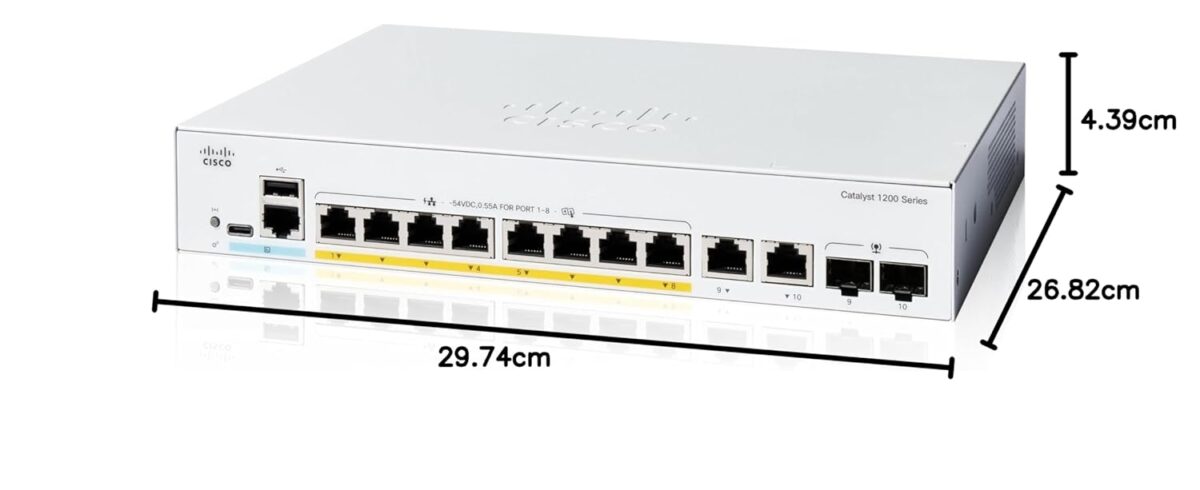 Cisco Catalyst C1200-8FP-2G 8-Port Gigabit PoE+ Switch with 120W Power Budget — Powerful Smart Managed Connectivity - Image 2