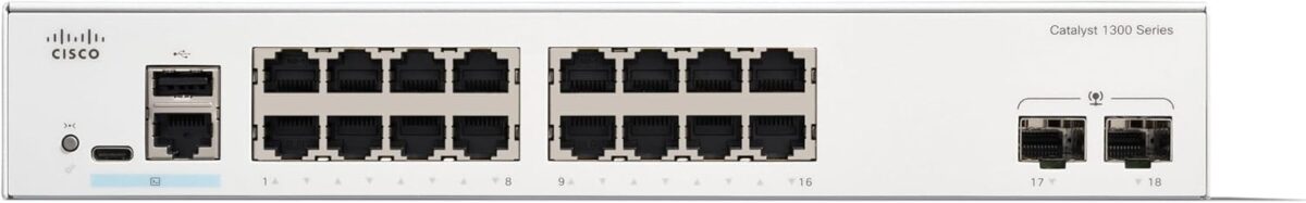 Cisco Catalyst C1300-16T-2G Switch – Powerful Managed L2 Network with 16 Ports + 2 Gigabit Uplinks - Image 2