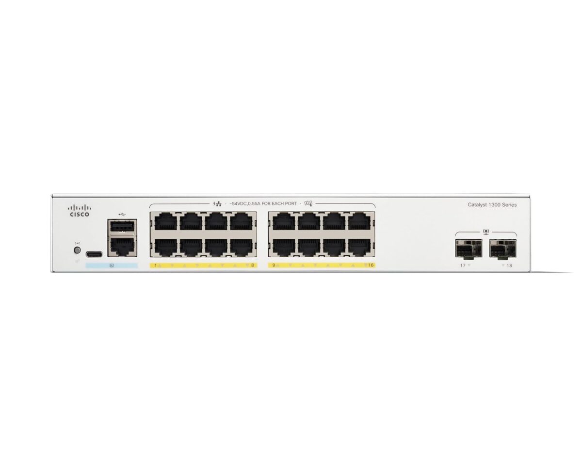 Cisco Catalyst C1300-16P-2G Switch – Powerful Layer 3 Managed Gigabit PoE+ Networking with 120W Power Budget - Image 2