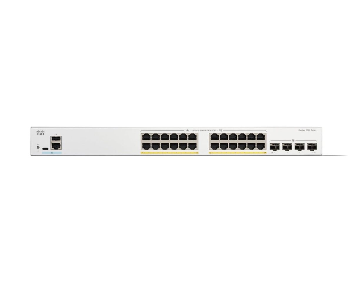 Cisco Catalyst C1300-24P-4G Managed PoE+ Switch – Ultimate High-Performance Connectivity, 24-Port Gigabit with 4x SFP Uplinks, Enterprise Security & Energy Efficiency - Image 2