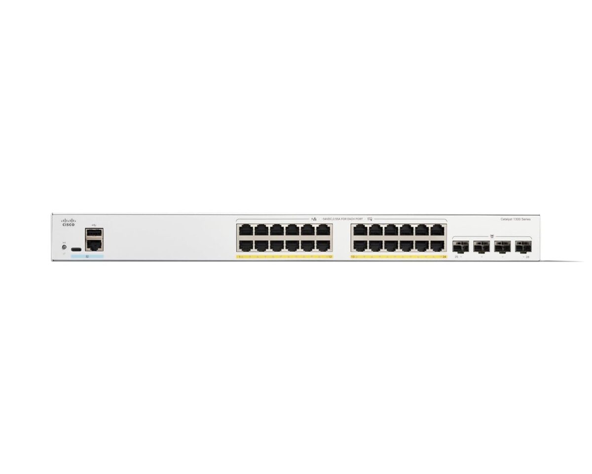 Cisco Catalyst C1300-24FP-4G Managed PoE+ Gigabit Switch – Powerful Enterprise-Grade Performance with 24 Ports & 4x Gigabit Uplink - Image 2