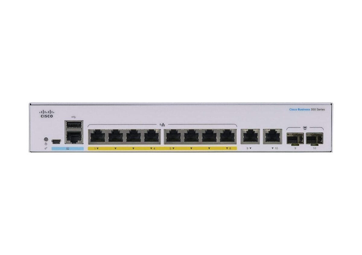 Cisco Business CBS350-8P-E-2G-IN Managed Switch – 8-Port Gigabit PoE+ with 2 Gigabit Uplink Ports - Image 2