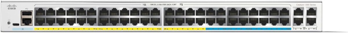 Cisco Catalyst C1300-48MGP-4X | Powerful Managed Layer 3 Gigabit Ethernet Switch with 48 Ports, 740W PoE+ Budget & 4 x 10G SFP+ Uplinks for Small to Medium Business Networks - Image 2