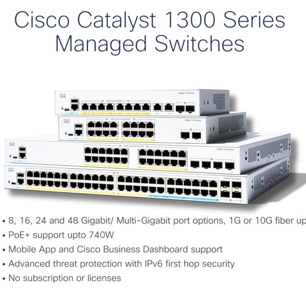 Cisco Catalyst C1300-48P-4G Enterprise-Grade 48-Port Gigabit PoE+ Switch with 4x 1G SFP Uplinks – Ultimate High-Power Network Solution - Image 5