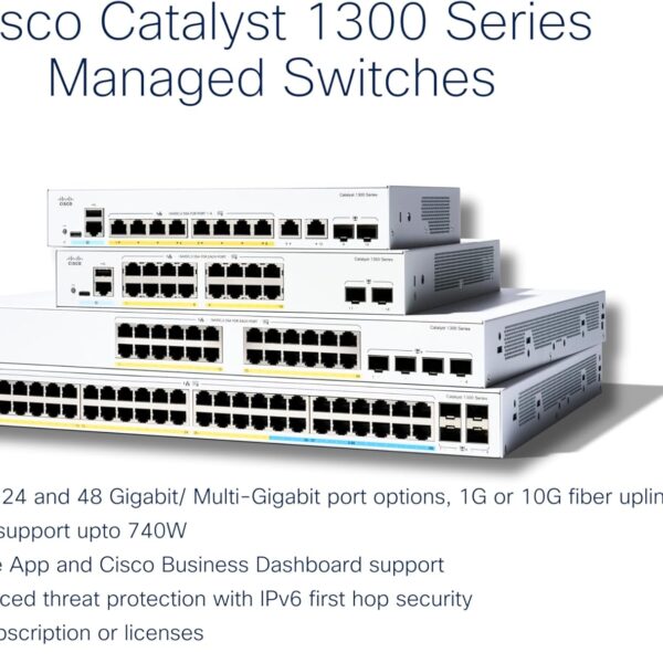 Cisco Catalyst C1300-8FP-2G 8-Port Gigabit PoE+ Managed Switch – Powerful 120W Full PoE Budget with 2x 1G Combo Uplinks - Image 3