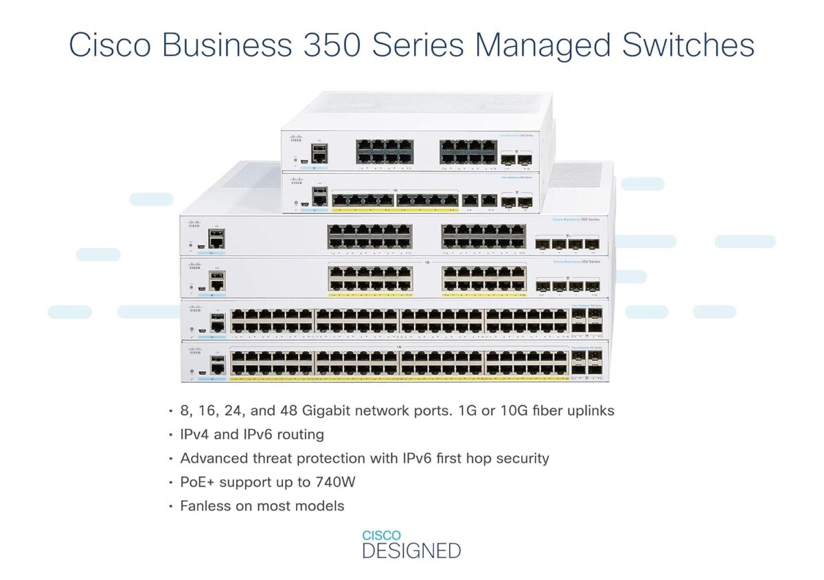 Cisco Business CBS350-8P-E-2G-IN Managed Switch – 8-Port Gigabit PoE+ with 2 Gigabit Uplink Ports - Image 3