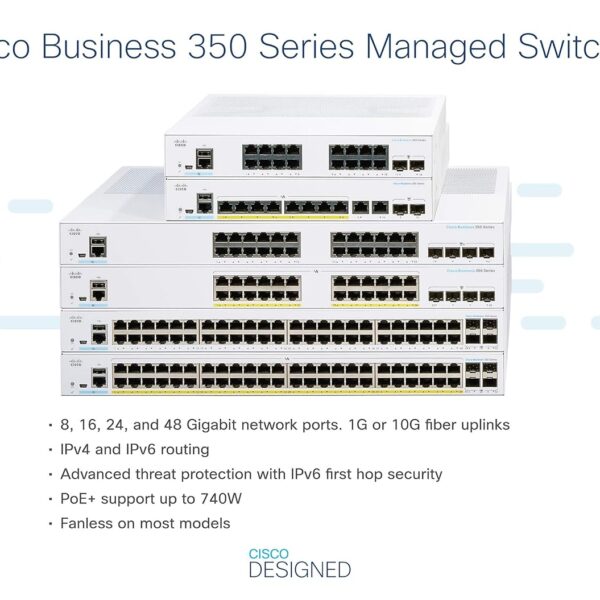 Cisco Business CBS350-8P-E-2G-IN Managed Switch – 8-Port Gigabit PoE+ with 2 Gigabit Uplink Ports - Image 3