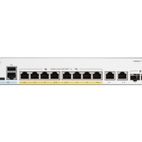 Cisco Catalyst C1300-8P-E-2G High-Performance Gigabit PoE+ Managed Switch with Dual 2G Uplinks - Image 3