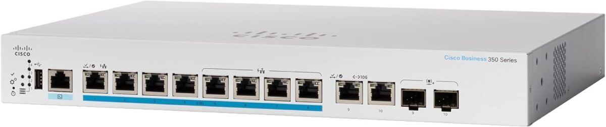 Cisco Business CBS350-8MP-2X Managed Switch - Ultimate Performance 8-Port 2.5G PoE+ with 2 x 10G Combo Uplinks by Cisco Systems - Image 1