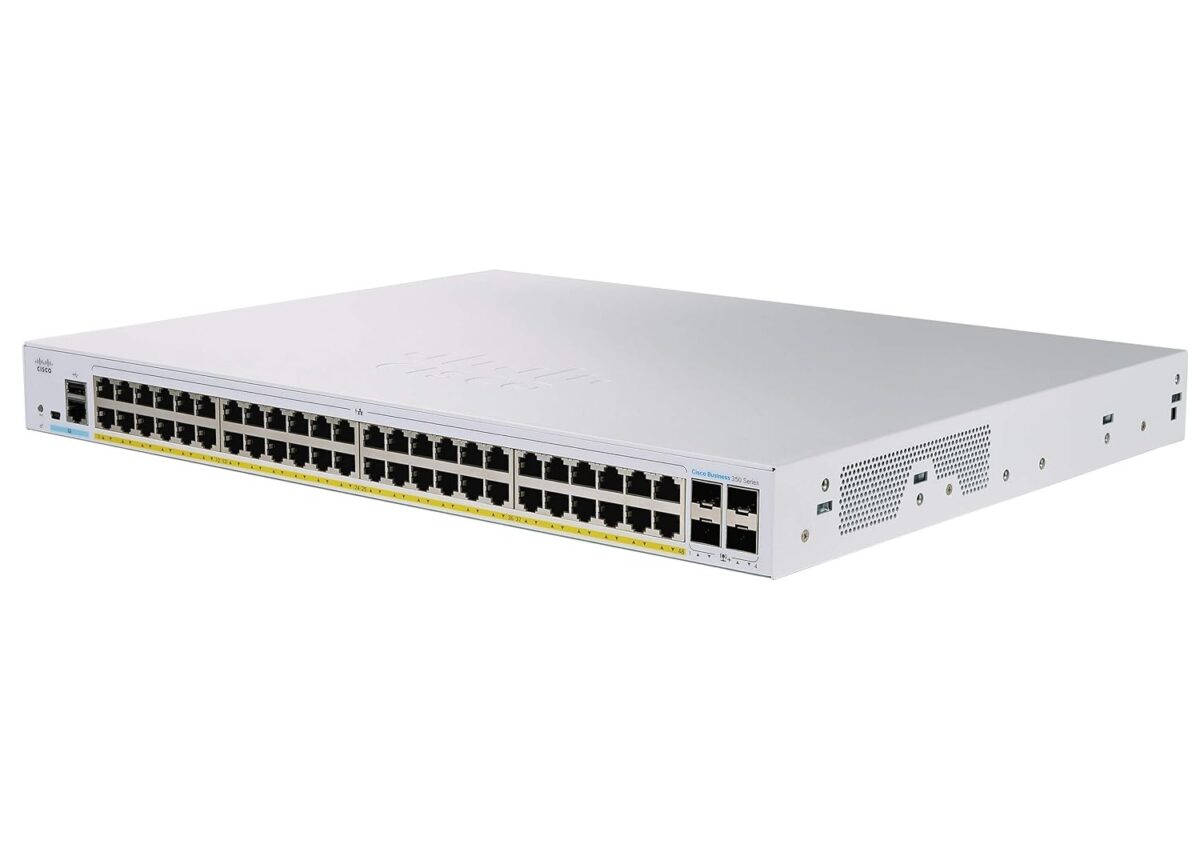 Cisco Business CBS350-48FP-4X Ultimate 48-Port Gigabit PoE+ Managed Switch with 10G Uplinks – Guaranteed Performance & Security for Growing Enterprises - Image 1