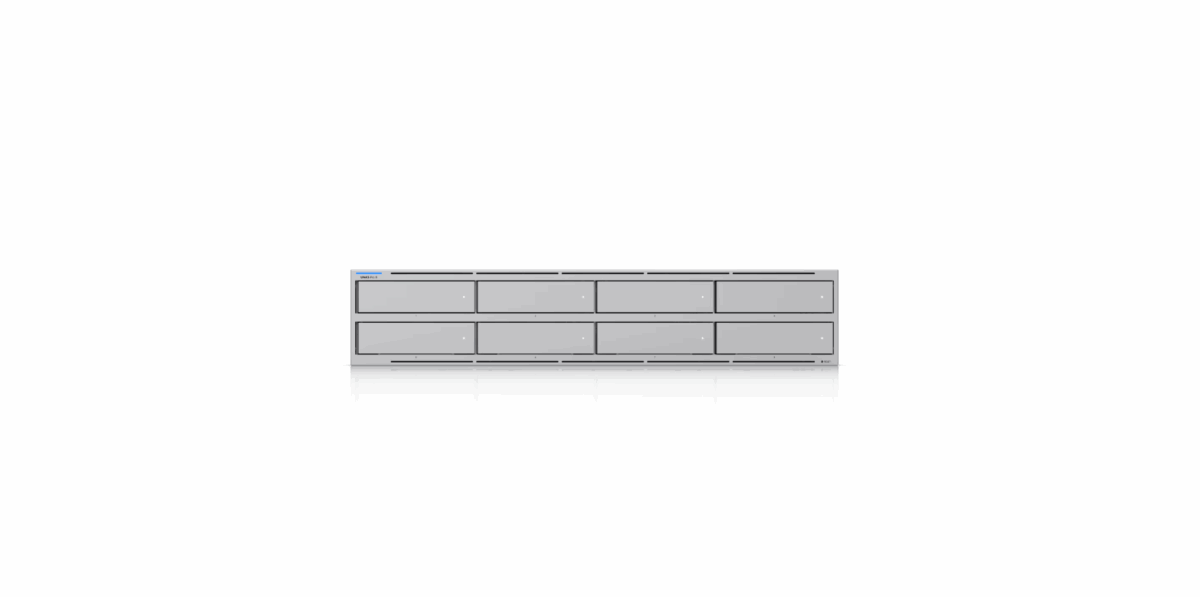 Ubiquiti UNAS Pro 8 – 2U Rack-Mount NAS with 8 HDD Bays, Dual 10G SFP+ & 10G RJ45 Ports, M.2 NVMe Cache, Redundant Hot-Swap Power, and 16GB RAM for Enterprise Storage - Image 2