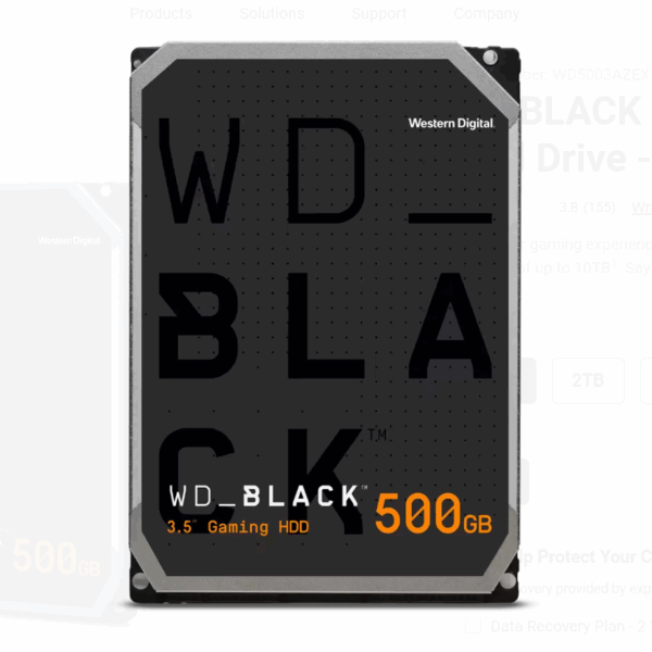 WD Black 500GB | WD5003AZEX Powerful 3.5-Inch 500GB Gaming HDD with 7200 RPM, 64MB Cache & SATA 6 Gb/s for High-Performance PCs - Image 2