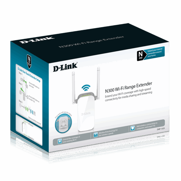 D-Link DAP-1325 Powerful N300 Wi-Fi Range Extender with Fast Ethernet Port and Easy One-Touch Setup for Extended Wireless Coverage - Image 2