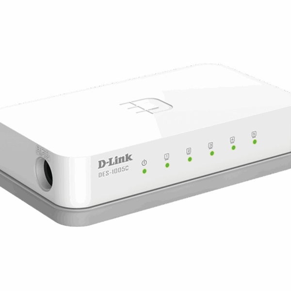 D-Link DES-1005C Ultimate 5-Port 10/100 Mbps Unmanaged Desktop Switch – Plug-and-Play, Energy-Efficient - Image 2