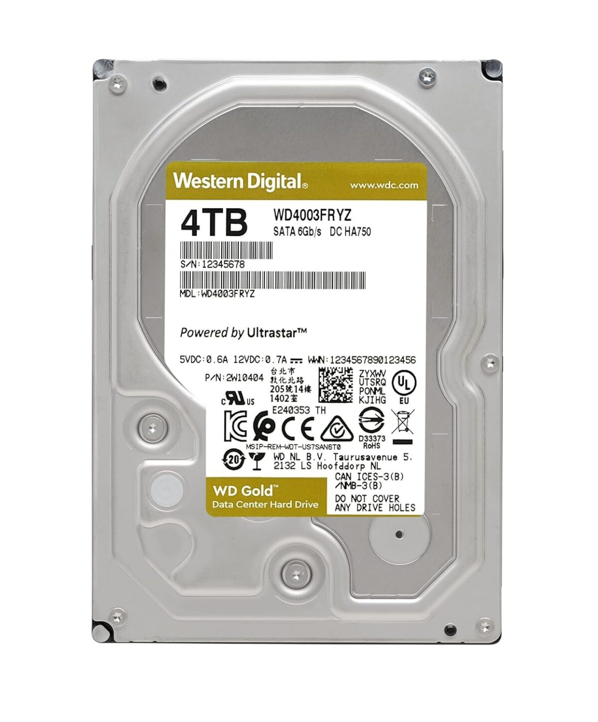 WD Gold 4TB | WD4004FRYZ Powerful Enterprise HDD – 7200 RPM, SATA 6Gb/s, 256MB Cache, Heavy-Duty Reliability - Image 4