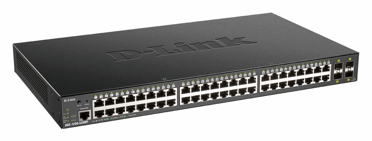D-Link DGS-1250-52XMP Powerful 48-Port Gigabit PoE+ Smart Managed Switch with 4x 10G SFP Uplinks - Image 2