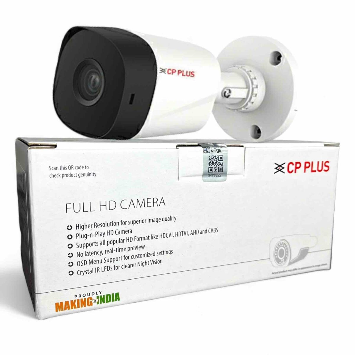 CP PLUS CP-USC-TC51PL2-V5 Powerful  5MP IR Bullet Camera – 20M Night Vision, 3.6mm Fixed Lens, IP67 Waterproof - Image 4