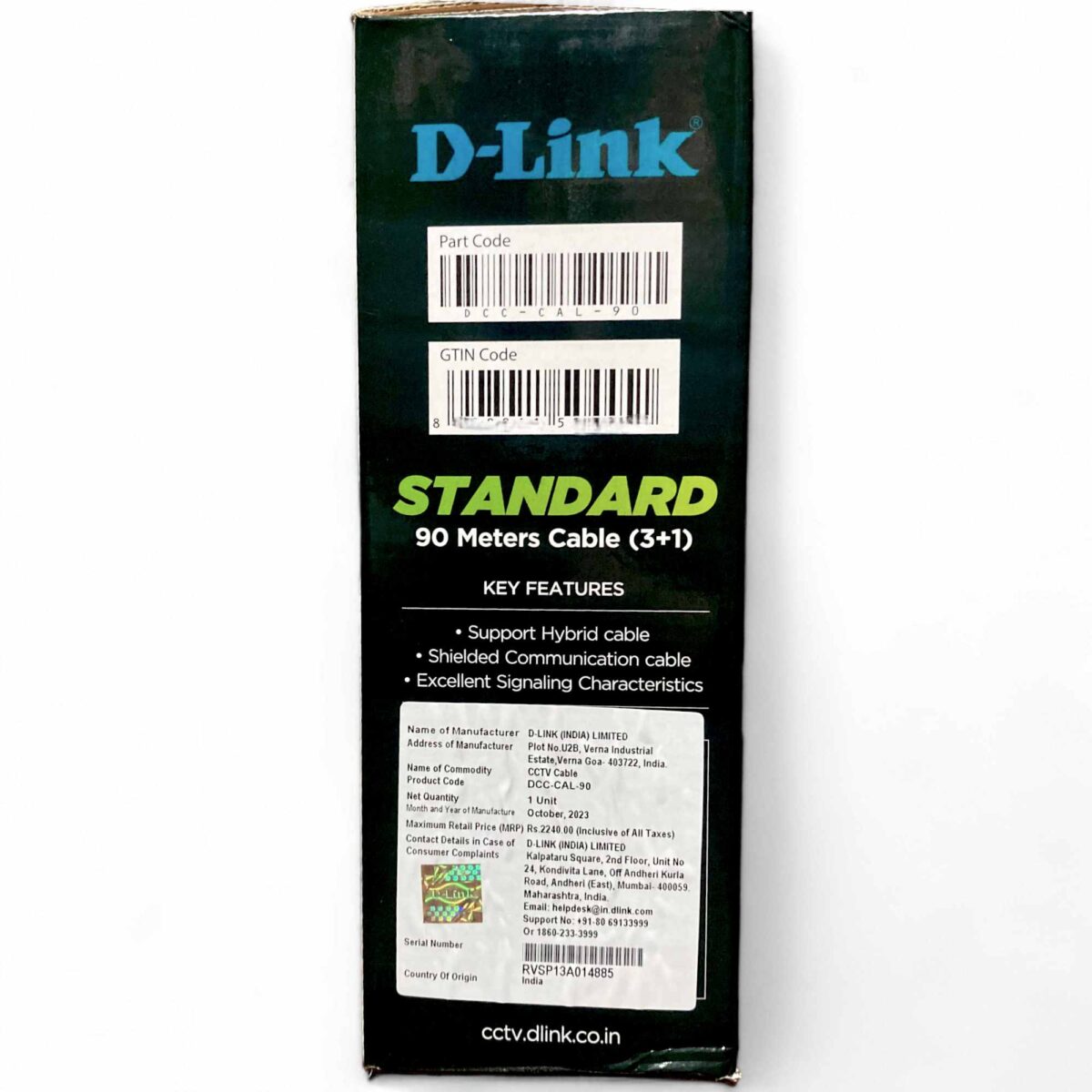 D-Link DCC-CAL-90 Powerful CCTV Cable – Hybrid Construction, Flame Retardant, Shielded Communication - Image 2