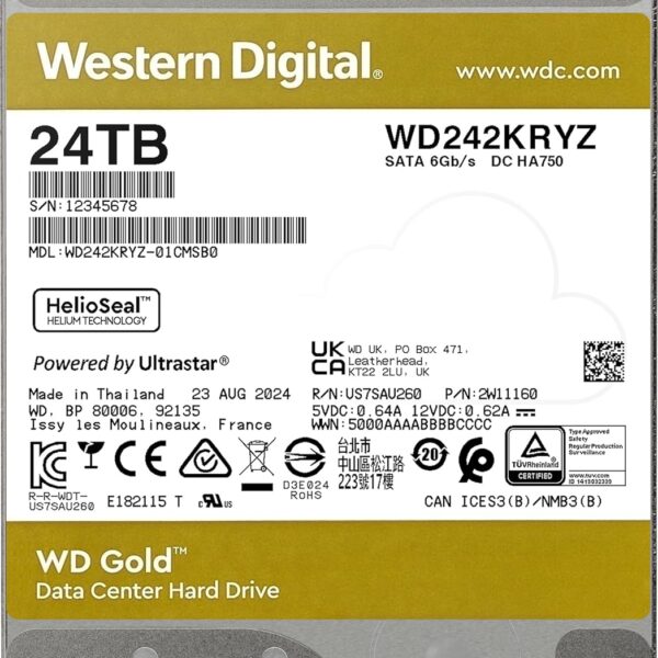 WD Gold 24TB | WD242KRYZ  Powerful Enterprise HDD Featuring ArmorCache,7200 RPM, 512MB Cache - Image 4