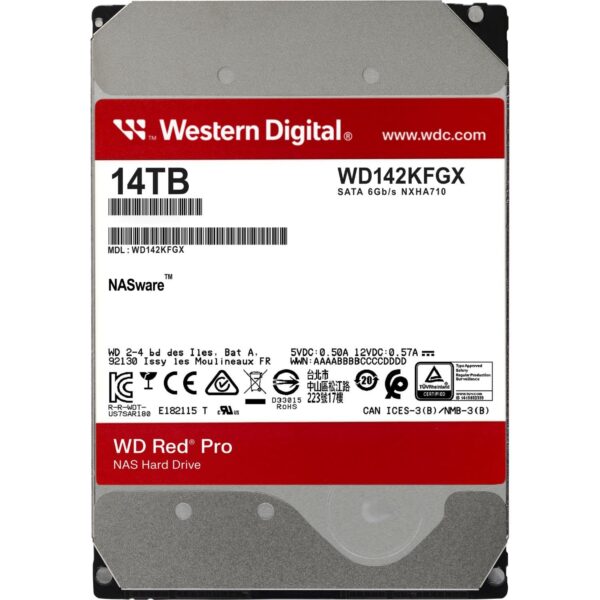 WD Red Pro 14TB | WD142KFGX NAS Hard Drive - Powerful Performance, 7200 RPM, 512MB Cache, SATA 6Gb/s - Image 3