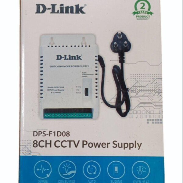 D-Link DPS-F1D08 Powerful 8-Channel CCTV Power Supply with Surge Protection & Auto Restart - Image 3