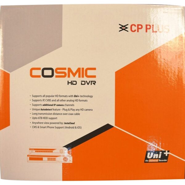 CP PLUS CP-UVR-0801L1B-4KH Cosmic Powerful 8 Ch. 4K H.265 HD DVR – Auto Adaptive Multi-Signal, IP Camera Support, 10TB Storage - Image 3