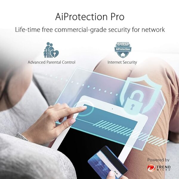 ASUS AX XT8 Black 1 Pack – AX6600 Tri-Band WiFi 6 Mesh Router, 2.5G WAN, AiMesh, AiProtection Pro, VPN Fusion & Lifetime Security - Image 5