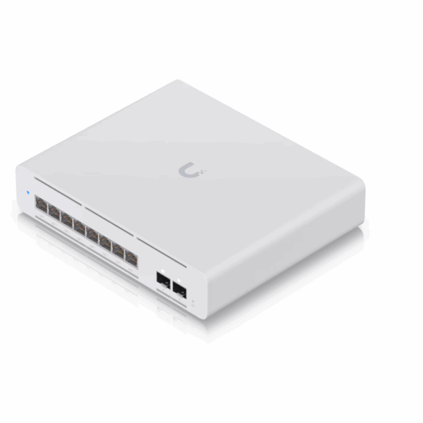 Ubiquiti USW-Pro-XG-8-PoE – 8-Port 10G Layer 3 Etherlighting PoE++ Switch with 2×10G SFP+, Compact Desktop/Wall Mount, 155W PoE Budget - Image 4