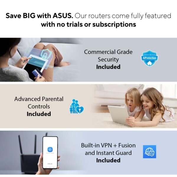 ASUS GT-AX11000-PRO Tri-Band WiFi 6 Gaming Router | Powerful Ultra-Fast 11,000 Mbps | 2.0 GHz Quad-Core CPU | 10G & 2.5G Multi-Gig Ports - Image 5