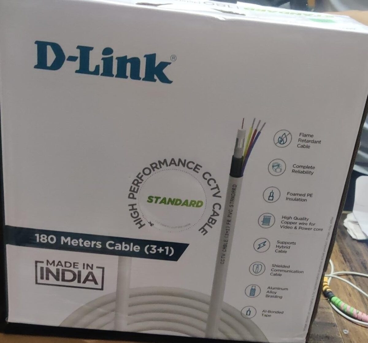 D-Link DCC-CAL-180-3F Powerful Hybrid CCTV Cable with Flame Retardant FR-PVC, Alloy Braiding - Image 3