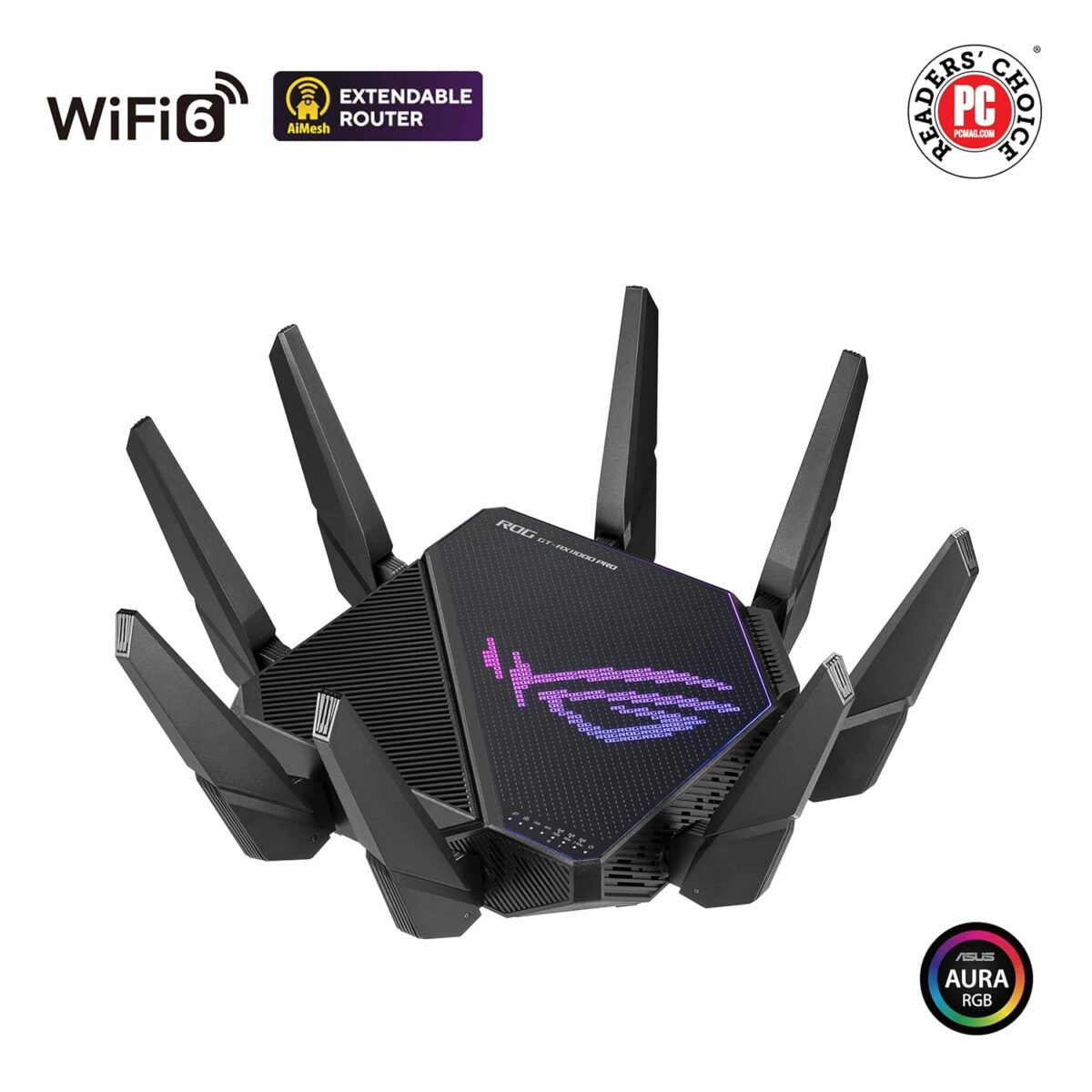 ASUS GT-AX11000-PRO Tri-Band WiFi 6 Gaming Router | Powerful Ultra-Fast 11,000 Mbps | 2.0 GHz Quad-Core CPU | 10G & 2.5G Multi-Gig Ports - Image 6