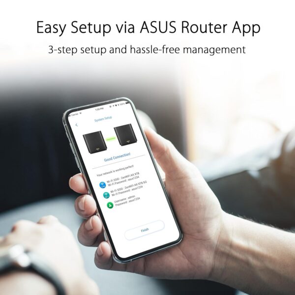ASUS AX XT8 Black 2 Pack – AX6600 Tri-Band WiFi 6 Mesh System, 5,500 Sq. Ft Coverage, 6.6 Gbps Speeds, 2.5G Port, AiMesh, Lifetime Security - Image 6