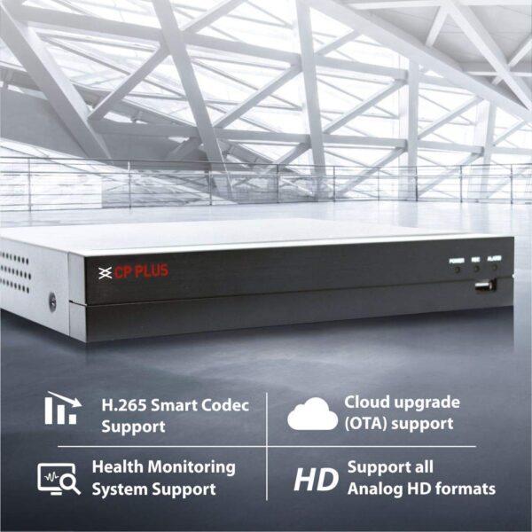 CP PLUS CP-VRA-1K0801-HV2 Indigo Powerful DVR – 8CH 1080N H.265 High-Speed Multi-Format Recorder, Linux Powered, 8TB HDD Support - Image 4