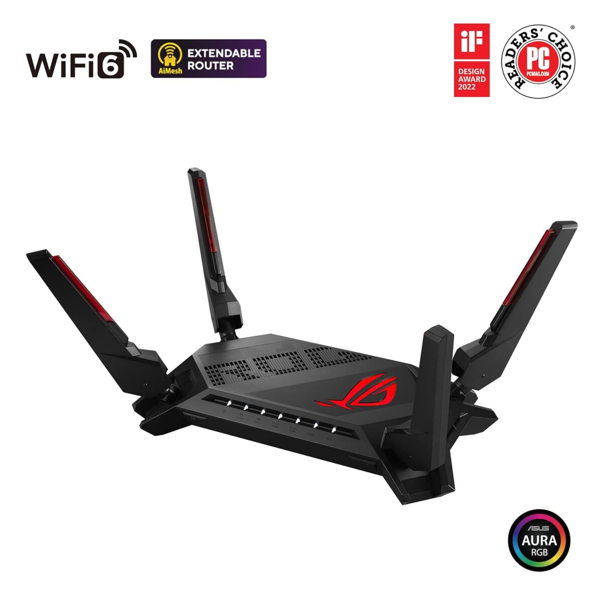 ASUS ROG Rapture GT-AX6000 Dual-Band WiFi 6 Gaming Router – Powerful Ultrafast 6000 Mbps Speed with Extreme Quad-Core CPU Power - Image 3