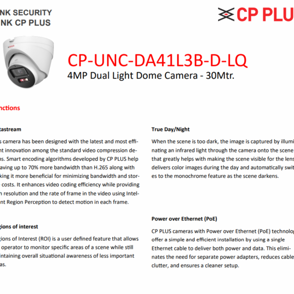 CP PLUS 4MP Dual Light Dome Network Camera