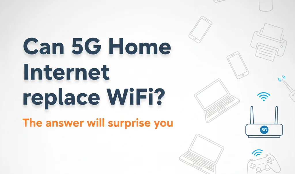 Can 5G home internet replace WiFi - comparison showing 5G router and fiber broadband setup with connected devices for Indian households in 2026
