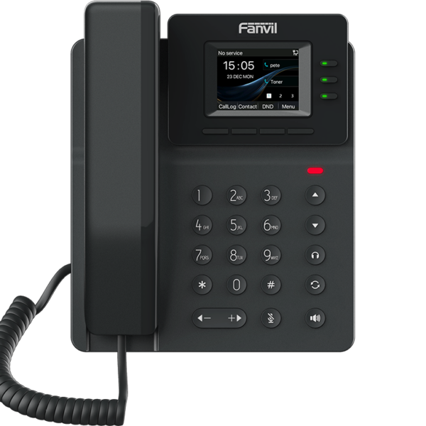Fanvil V60P | Basic Level IP Phone with 4 SIP Lines & 6‑Way Conference | 2.4″ Color Screen | HD Voice & PoE | EHS Support
