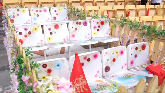 11 empty seats reserved at M Chinnaswamy Stadium as a tribute to fans who died in the 2025 stampede, photographed during IPL 2026