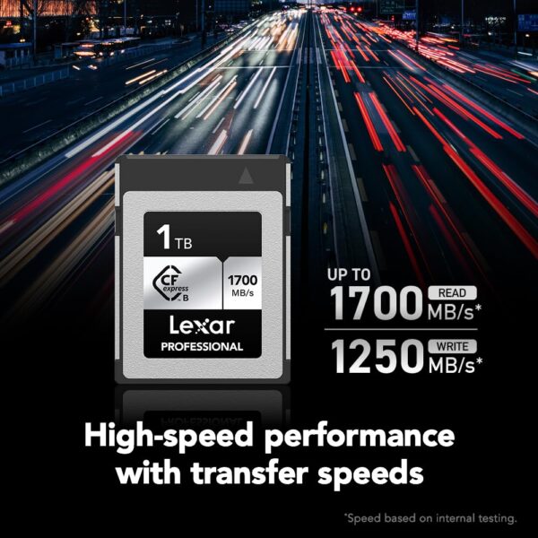 Lexar 1TB Professional CFexpress Type B SILVER Card | Up to 1750MB/s Read & 1300MB/s Write | 10 Years Limited Warranty | LCXEXSL001T-RNENG - Image 4