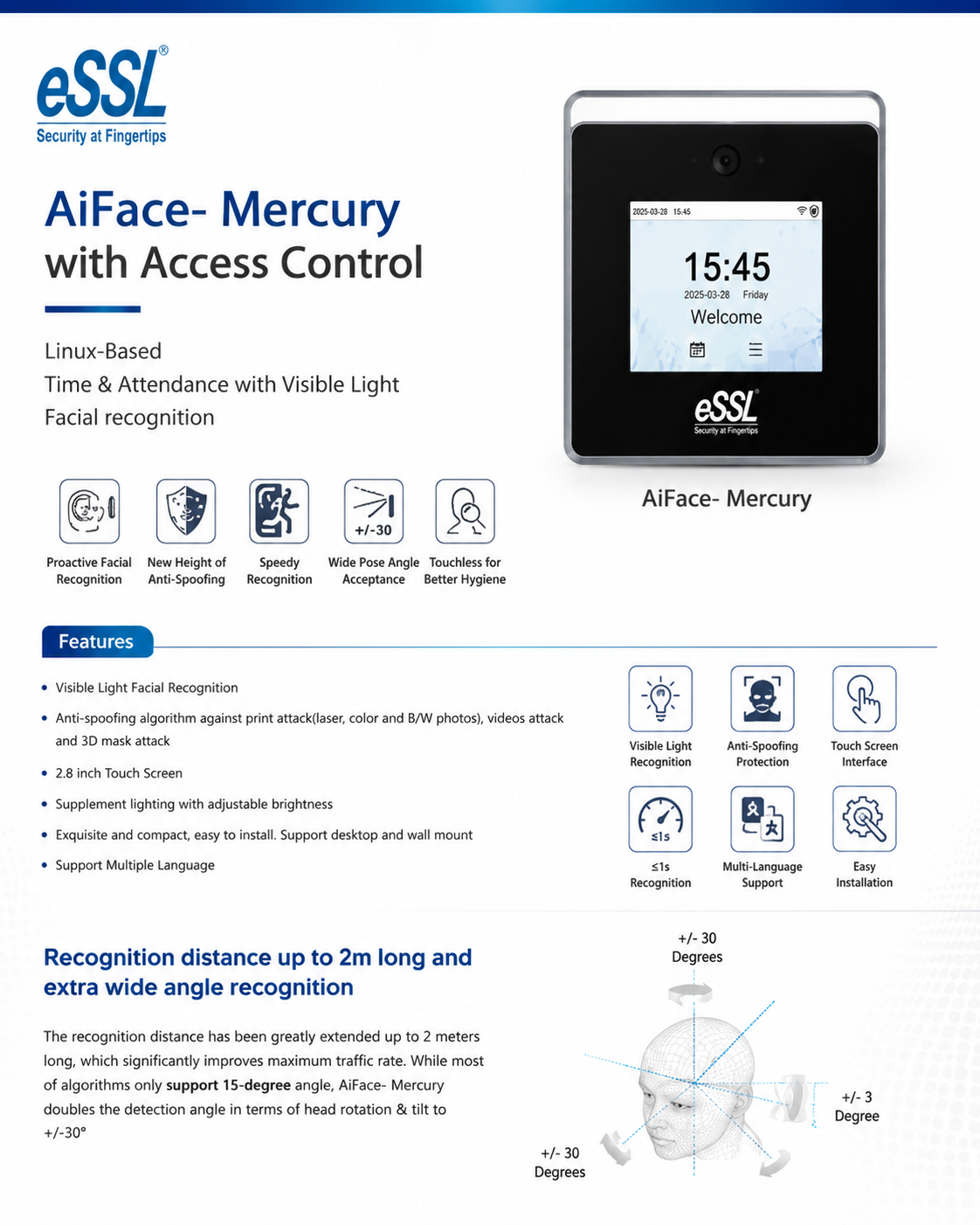 eSSL AiFace- Mercury Access
