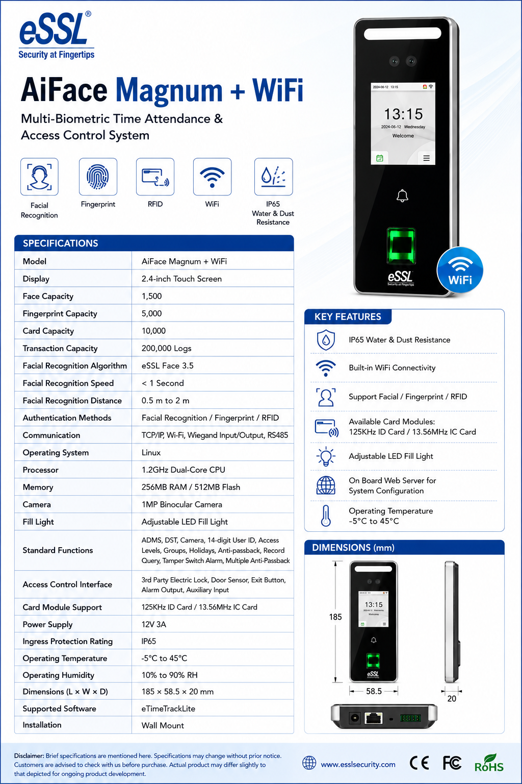 eSSL Aiface Magnum + WiFi