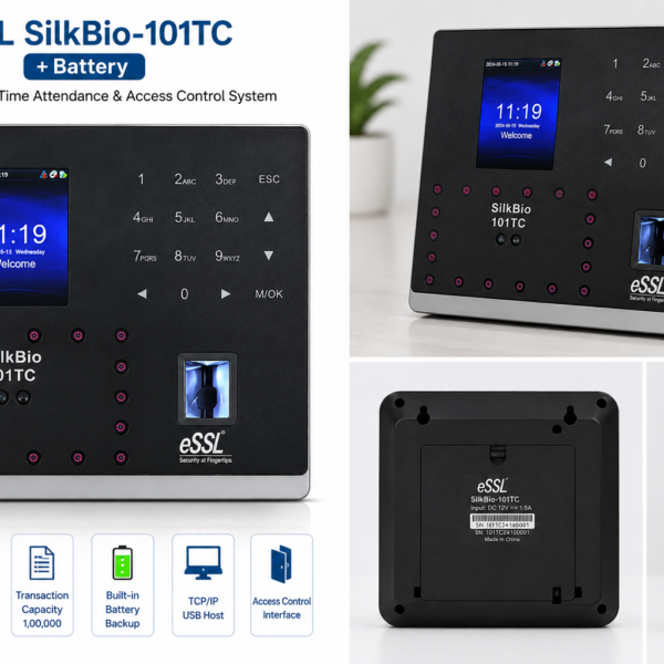 eSSL SilkBio-101TC + Battery Multi-Biometric Time Attendance & Access Control System | 1 Year Limited Warranty - Image 4