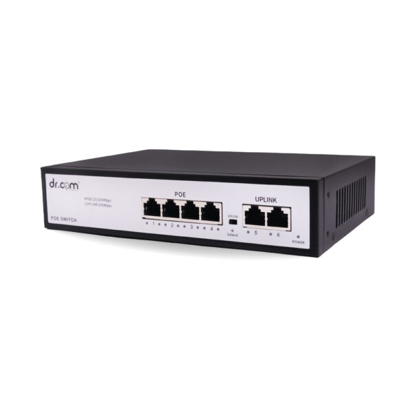Dr.Com DR-F1006P-A 6-Port Desktop Switch with 4-Port PoE+ (65W Budget) - Image 3